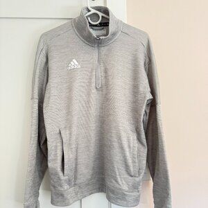 Adidas Quarter Zip Pullover with Side Pockets Gray Size M